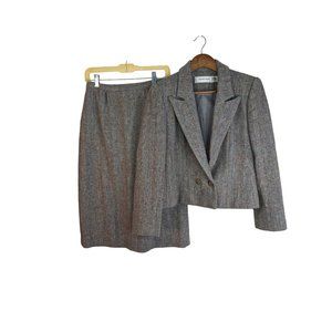 Vintage Michelle Stuart Tweed Blazer & Skirt Set Union Made Career Capsule sz 10